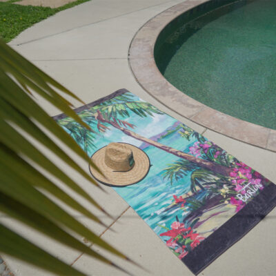 Straw Hat & Beach Towel